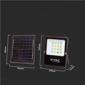 Projektor LED Solarny V-TAC 12W Pilot, AUTO, Timer IP65 VT-55100 6400K 1200lm