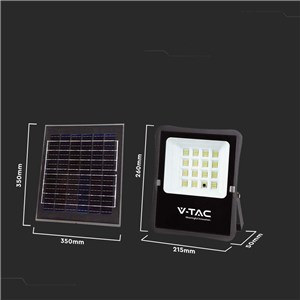 Projektor LED Solarny V-TAC 12W Pilot, AUTO, Timer IP65 VT-55100 4000K 1200lm