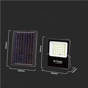 Projektor LED Solarny V-TAC 20W Pilot, AUTO, Timer IP65 VT-55300 4000K 2400lm