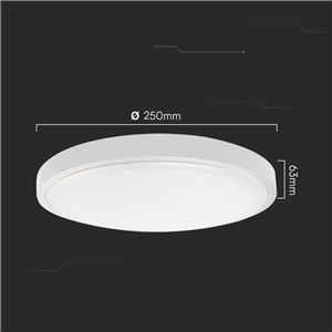 Plafon V-TAC 18W LED SAMSUNG CHIP Okrągły 25cm Natynkowy IP44 Biały VT-8618 3000K 1830lm 5 Lat Gwarancji