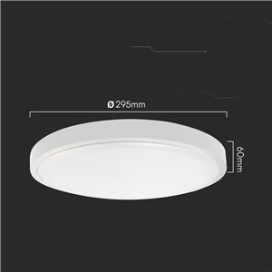 Plafon V-TAC 18W LED SAMSUNG CHIP Okrągły 29cm Natynkowy Pilot Czujnik Ruchu IP44 Biały VT-8618S 6500K 1830lm 5 Lat Gwarancji