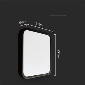 Oprawa sufitowa plafoniera V-TAC 18W LED SAMSUNG CHIP kwadrat 30x30cm natynkowy pilot czujnik ruchu IP44 czarny VT-8618S 4000K 1830lm 5 lat gwarancji