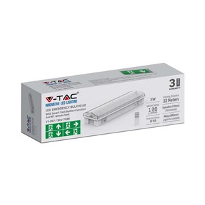 Oprawa Ewakuacyjna Awaryjna V-TAC 3W LED 4 piktogramy, przycisk TEST, Sterowanie RF VT-997 6400K 120lm 3 Lata Gwarancji