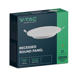 Panel LED V-TAC wpuszczany premium downlight 24W okrągły fi300 VT-61024 4000K 2640lm