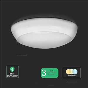 Plafon LED V-TAC CCT 8W/16W/20W CREE CHIP IP65 IK08 135Lm/W VT-8603 3000K-4000K-6500K 2700lm 6 lat gwarancji