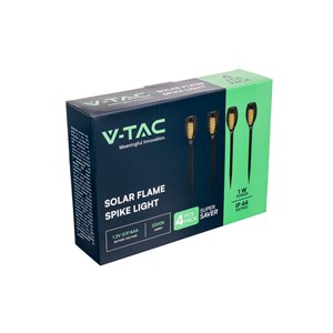Lampa solarna zestaw 4szt V-TAC wbijana 1W LED 50cm 6 godzin (opak. 4szt) VT-724 2200K