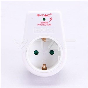 Adapter z ochroną przepięciową V-TAC 16A 3680W BIAŁY VT-1101-1