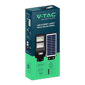 Naświetlacz Oprawa Uliczna LED Solarna V-TAC 8W Czarny VT-ST120W 6000K 1000lm