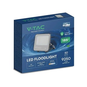 Naświetlacz LED V-TAC CREE CHIP 50W 185Lm/W czarny VT-4456 4000K 9250lm 6 lat gwarancji