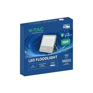 Naświetlacz LED V-TAC CREE CHIP 100W 185Lm/W czarny VT-44105 6500K 18500lm 6 lat gwarancji
