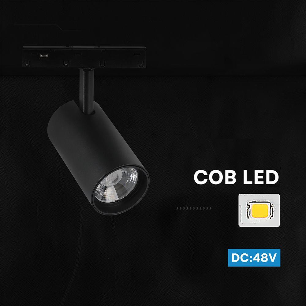 Oprawa szynoprzewód 48V V-TAC 10W 48V LED projektor czarny VT-40012 4000K 950lm 3 lata gwarancji