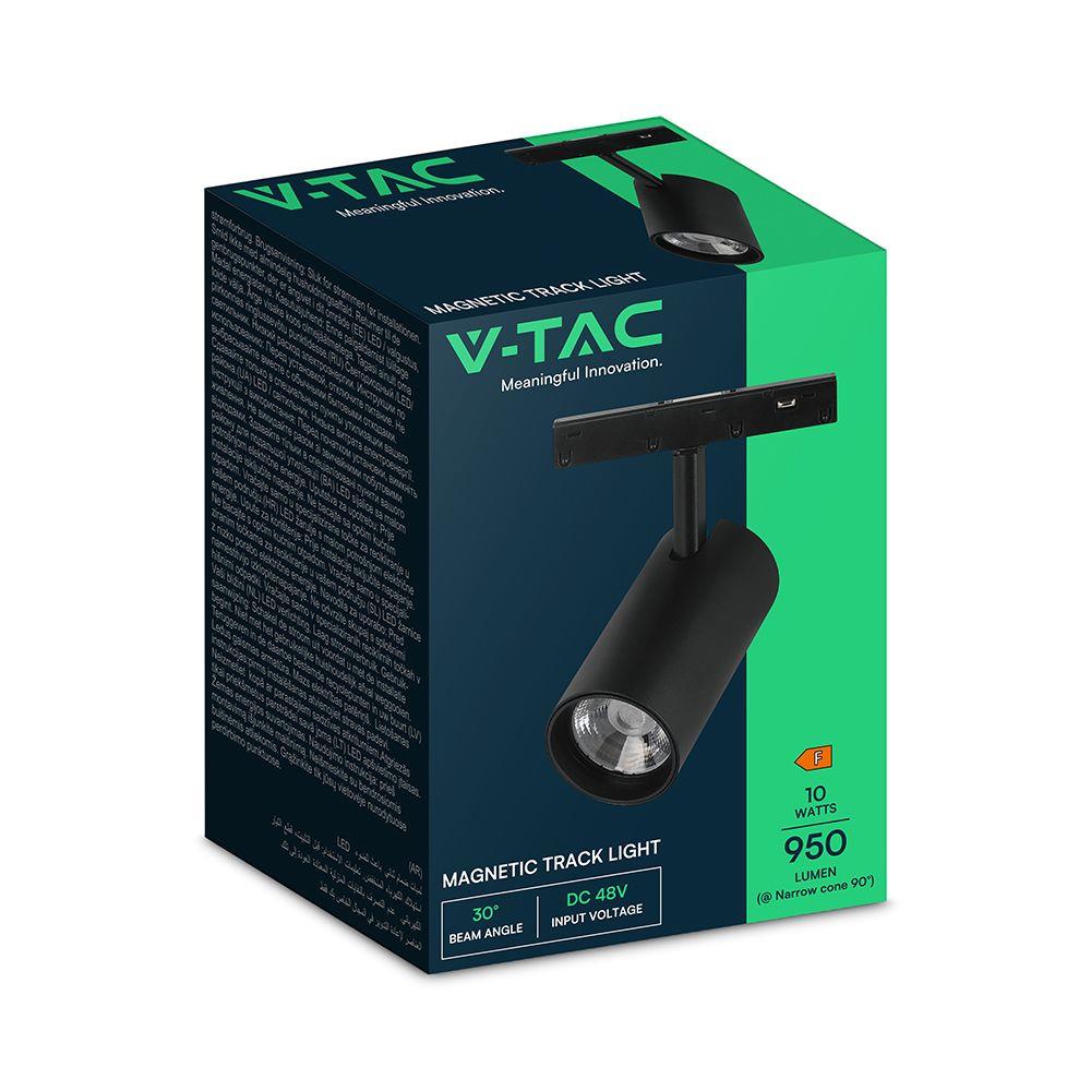 Oprawa szynoprzewód 48V V-TAC 10W 48V LED projektor czarny VT-40012 4000K 950lm 3 lata gwarancji
